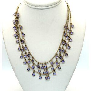 Anne Klein Multi-Strand Necklace With Lavender Drops & Gold-Tone Chain